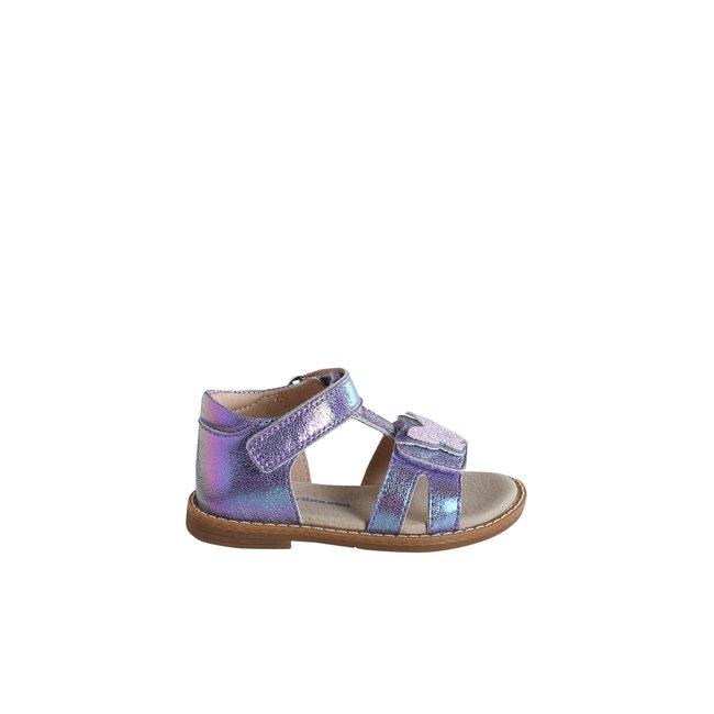 Sandales scratchées bébé violet <span itemprop=