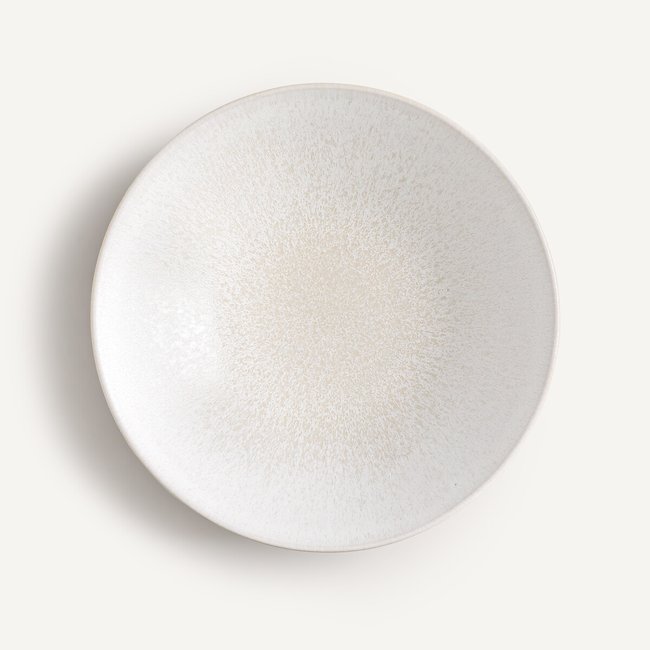 Lote de 4 platos de pasta de gres esmaltado, Kanso blanco <span itemprop=