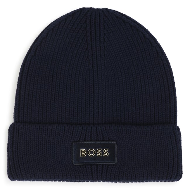 Bonnet en tricot bleu cargo <span itemprop=