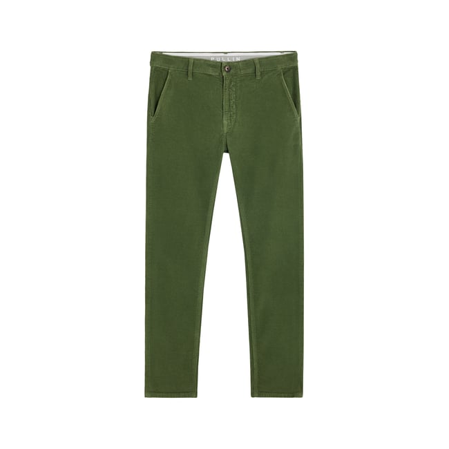 PANTALON CHINO VELOURS ROYPIZA vert <span itemprop=