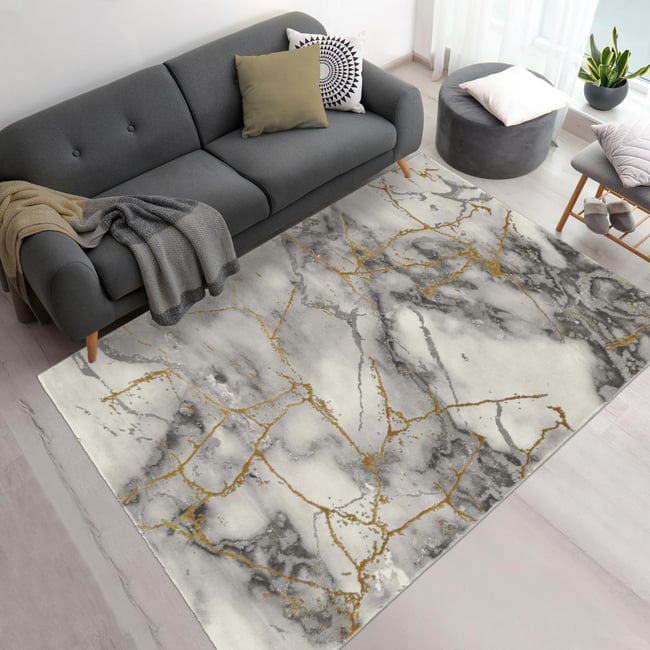 Tapis Chambre tissé motif abstrait MARBAL - UN AMOUR DE TAPIS