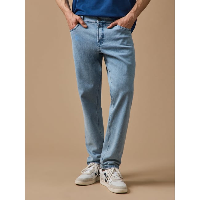 Jean regular  coton biologique denim bleach <span itemprop=