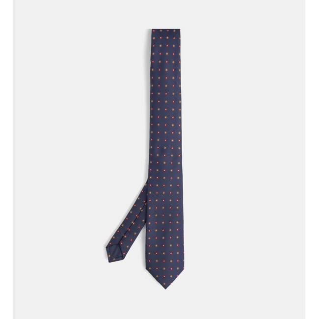 Cravate maflower fleurie bleu marine <span itemprop=