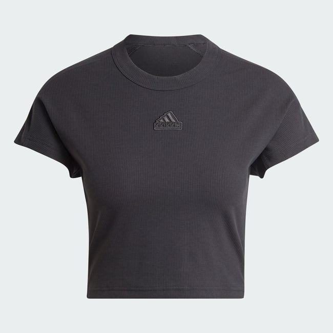 T-shirt court côtelé Lounge black <span itemprop=