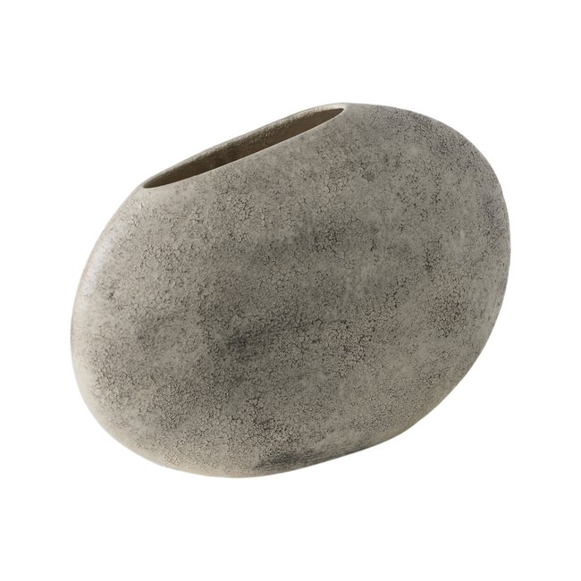 Vase céramique déco gris 27 cm - SWEN Couleur gris <span itemprop=
