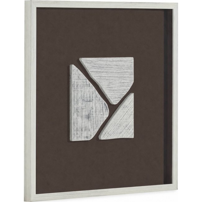 Plateau de table rectangulaire en tencel Couleur blanc et brun <span itemprop=