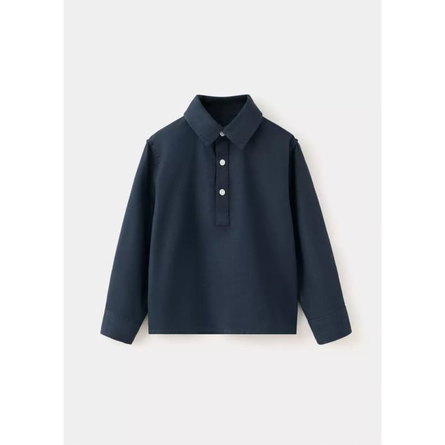Chemise denim coton bleu marine <span itemprop=