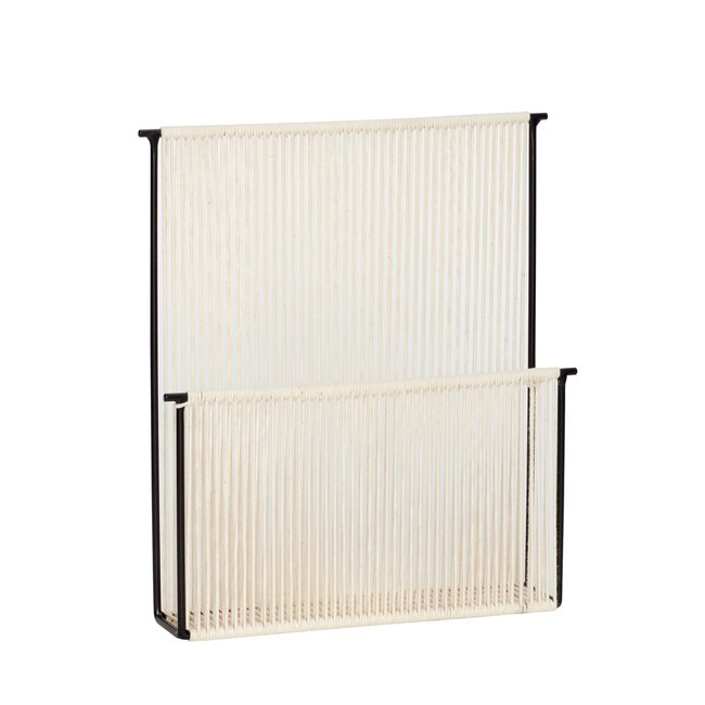 Porte-revues mural en coton et fer STRING - HUBSCH