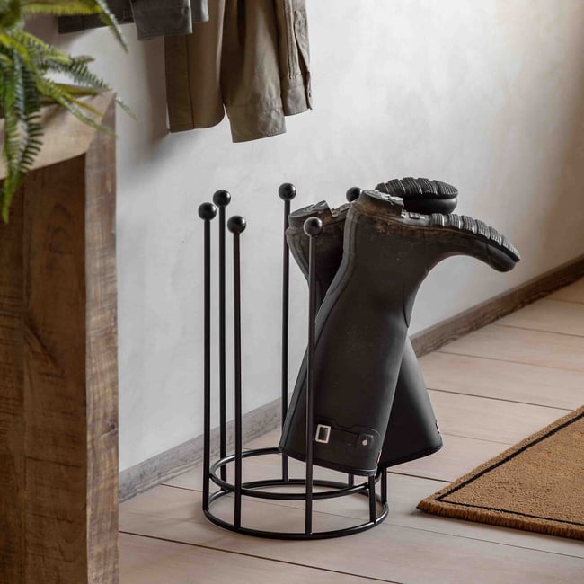 51cm Metal Boot Stand in Black, black, ÉDITÉ
