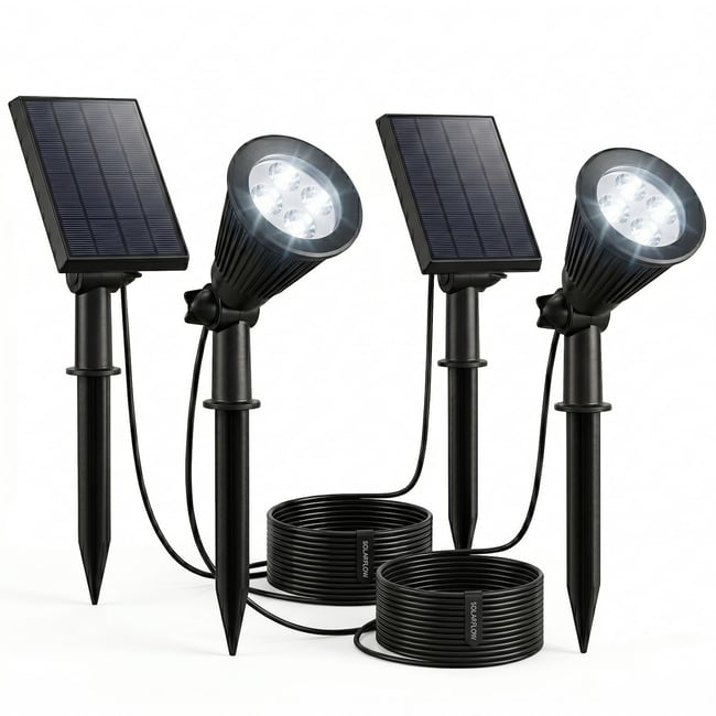 Lot de 2 spots solaires projecteurs 2X SPIKY AWAY W34 Couleur noir <span itemprop=