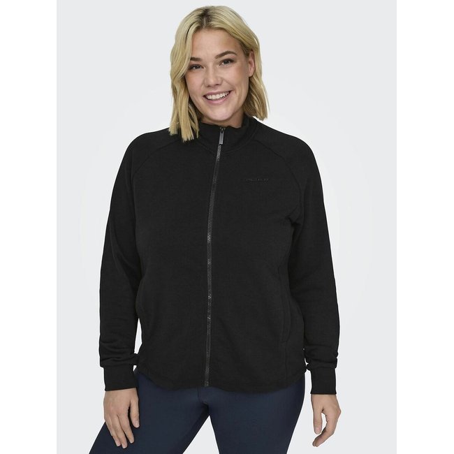 Sweat zippé col montant Melina Curvy noir <span itemprop=
