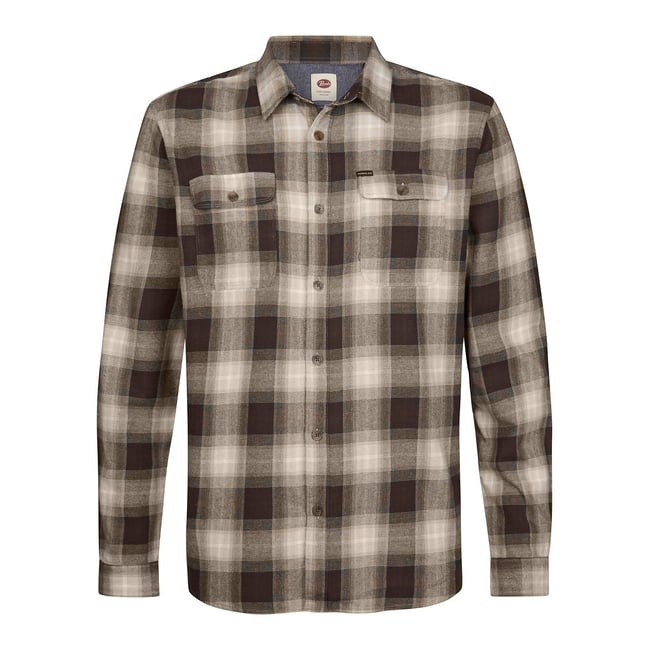 Checked Regular Fit Long Sleeve Shirt, brown checks, PETROL INDUSTRIES