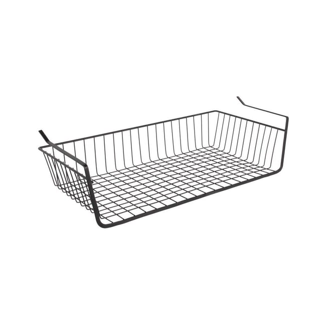 Panier Suspendu Réglable 38-70 Cm En Métal Noir - Pour Cuisine, Armoire, Salle De Bain, Bureau - Sans Perçage, Max 4.5 Kg