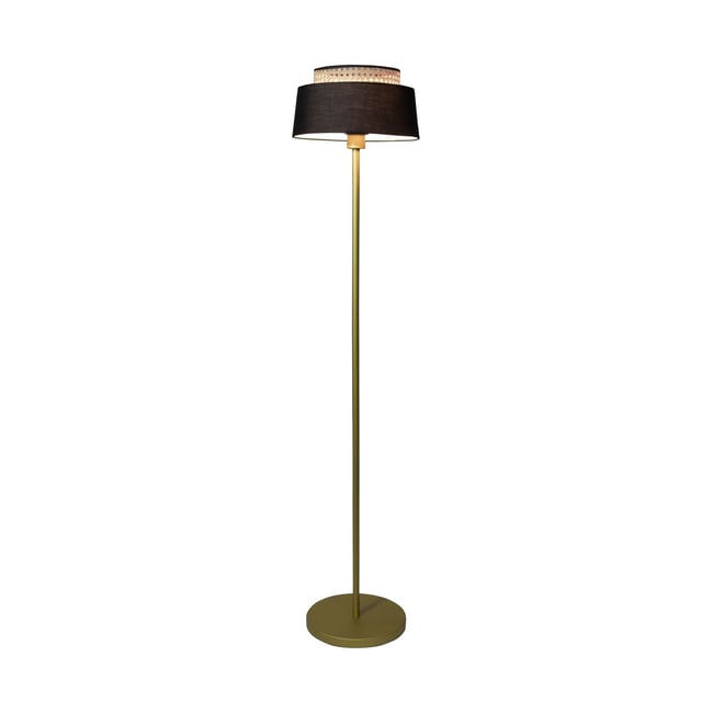 Lampadaire en métal, AVERO Couleur noir-or <span itemprop=