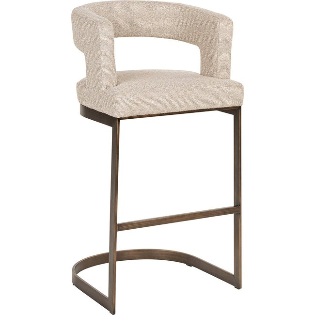 Tabouret de bar en tissu Couleur beige biscotti doux et chaleureux <span itemprop=