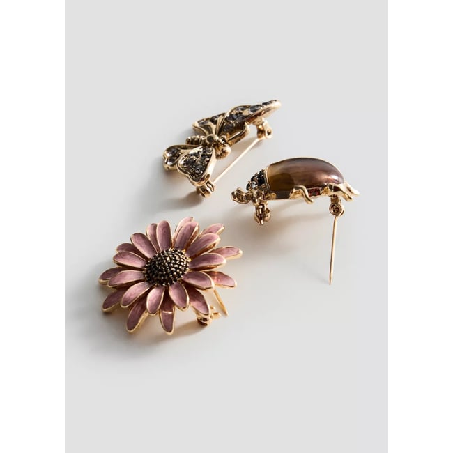 Ensemble 3 broches assorties or <span itemprop=