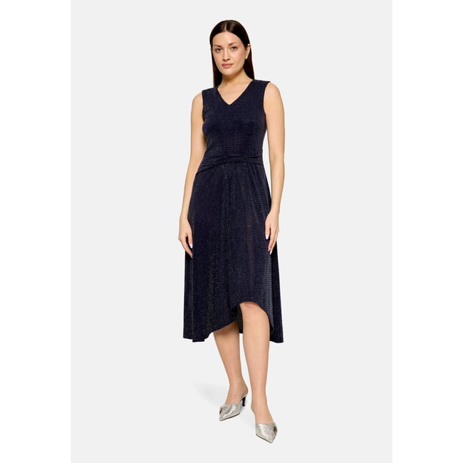 Robe de cocktail au look scintillant bleu foncé/gris <span itemprop=