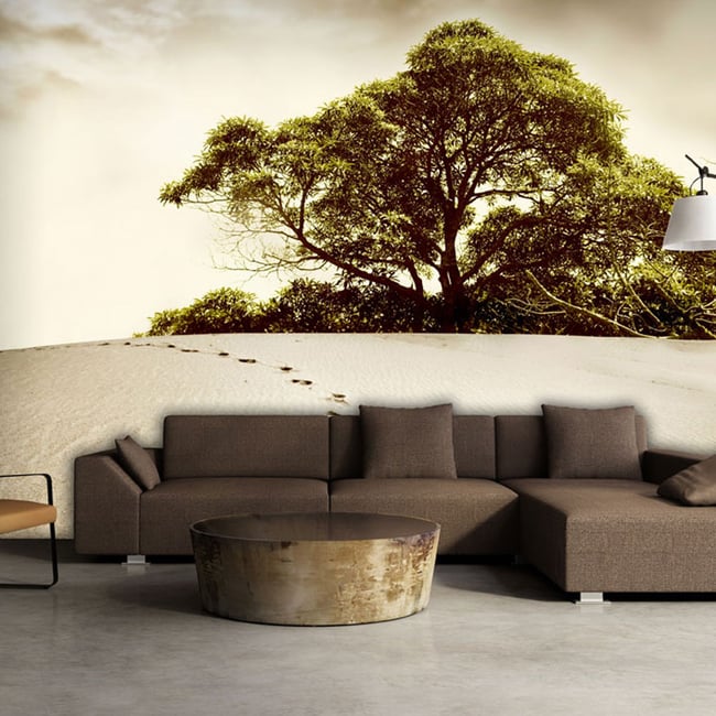 Papier peint intissé panoramique Paysage Arbre dans le désert Couleur multicouleur <span itemprop=