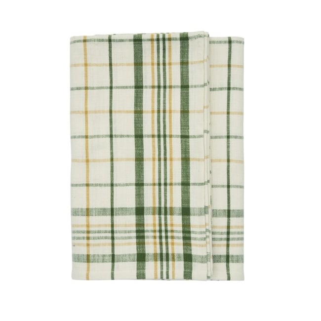 Nappe à carreaux coton vert <span itemprop=