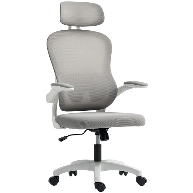 Chaise de bureau Maille (100 % polyester) Couleur gris, blanc <span itemprop=