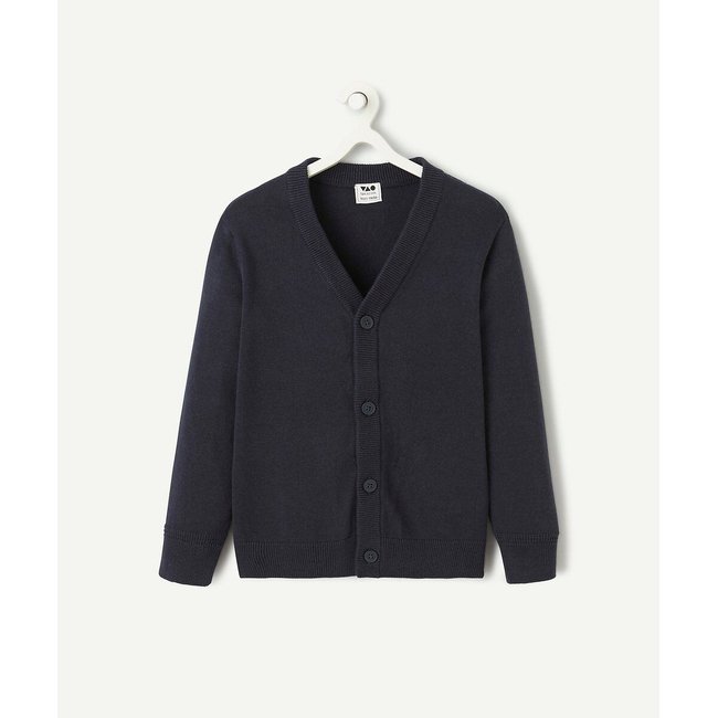 Gilet col V bleu marine <span itemprop=