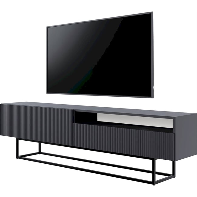 Meuble tv rainuré VELDIO avec niche - RECOLLECTION