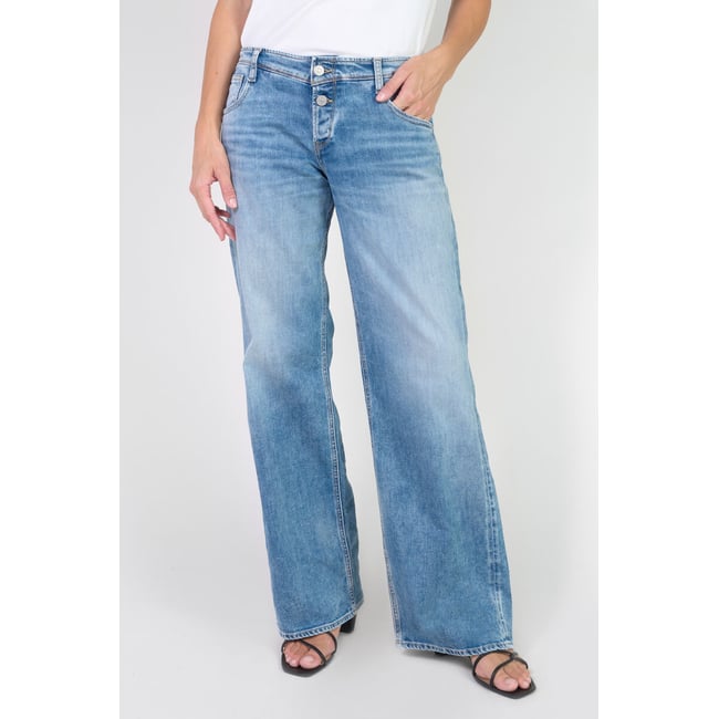 Jeans loose, large wide leg , longueur 34 blue <span itemprop=