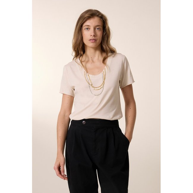 T-shirt maniche corte girocollo TIZIA bianco LEON & HARPER