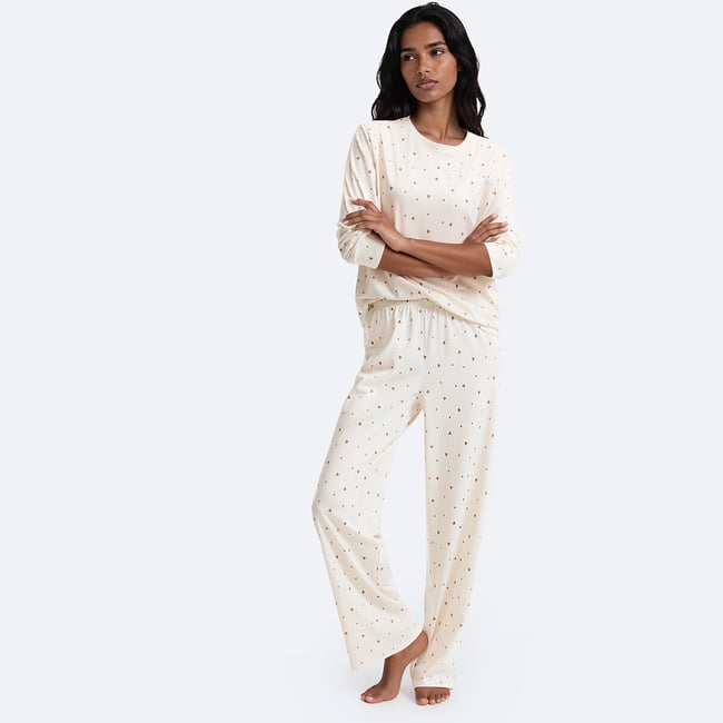 Pyjama imprimé cœurs en jersey imprimé coeurs <span itemprop=