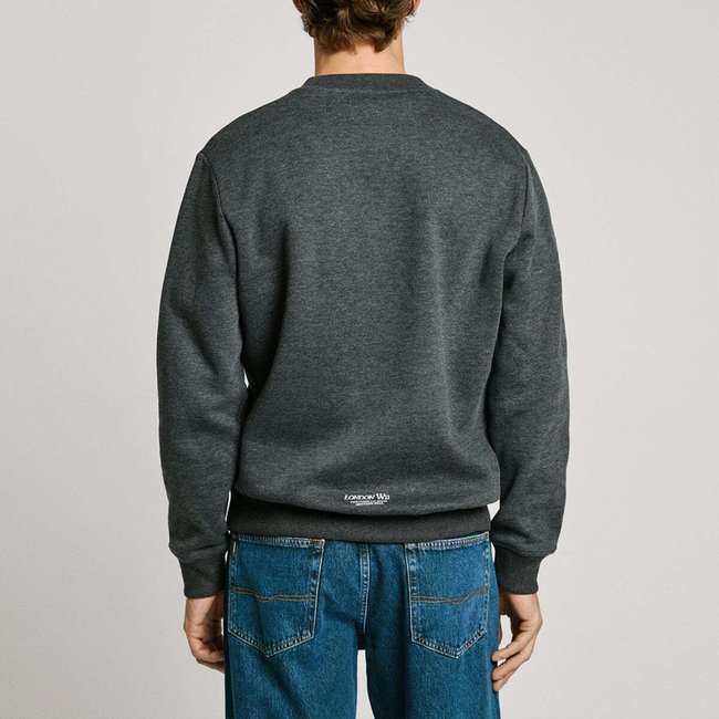 Sweat-Shirt Coupe Regular À Col Rond noir <span itemprop=