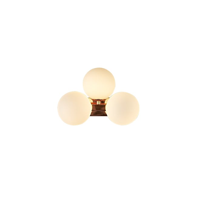 Applique triple à sphères en verre - AMBROSIA Couleur doré rose et blanc <span itemprop=