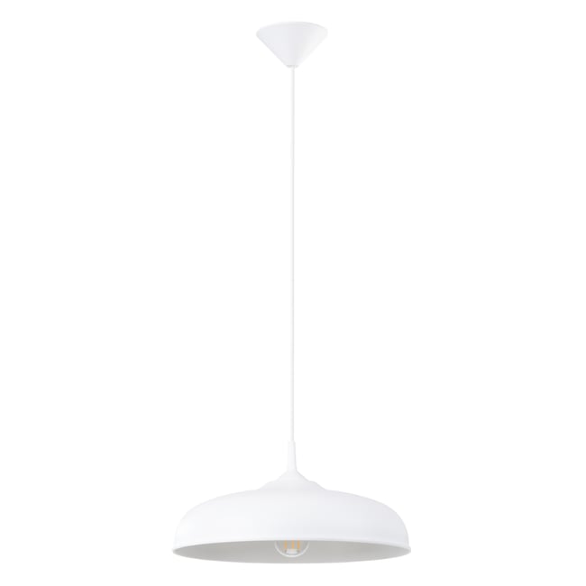 Suspension Acier Blanc E27 1 Gina Couleur blanc <span itemprop=