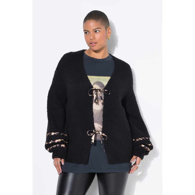 Cardigan oversize, nœuds motif léopard - STUDIO UNTOLD