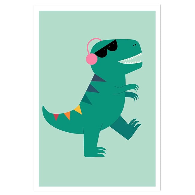 Affiche enfant dino music - HEXOA
