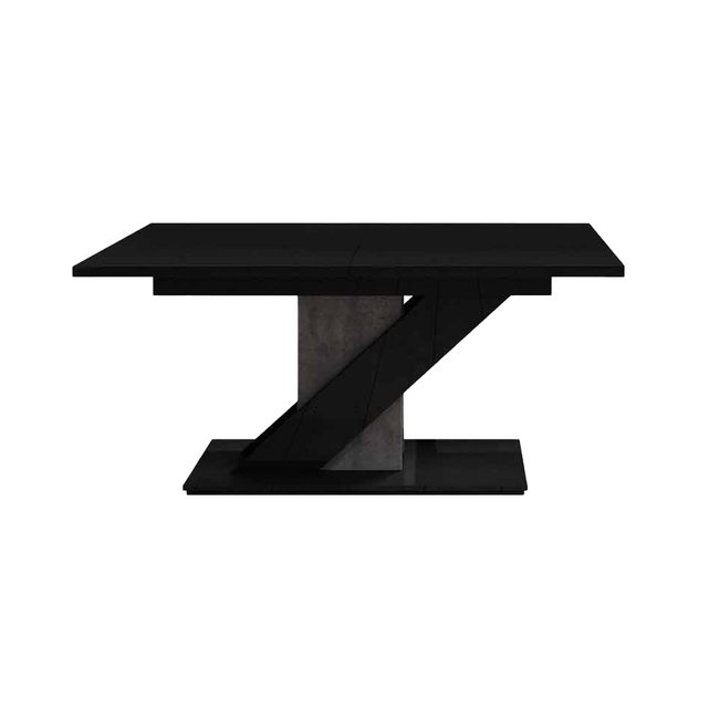 Table à manger  120x80 cm - BURNIE Couleur noir / gris <span itemprop=
