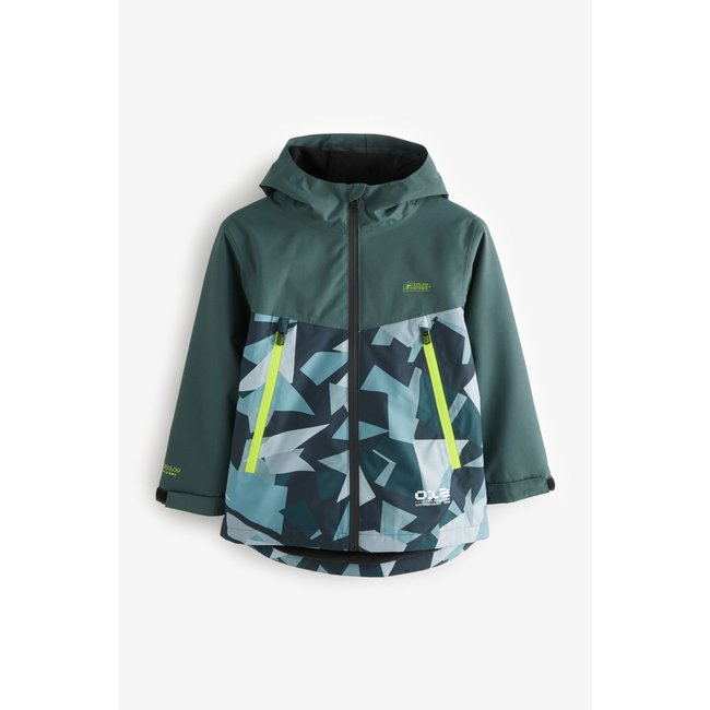 Manteau à capuche imperméable doublé vert kaki <span itemprop=