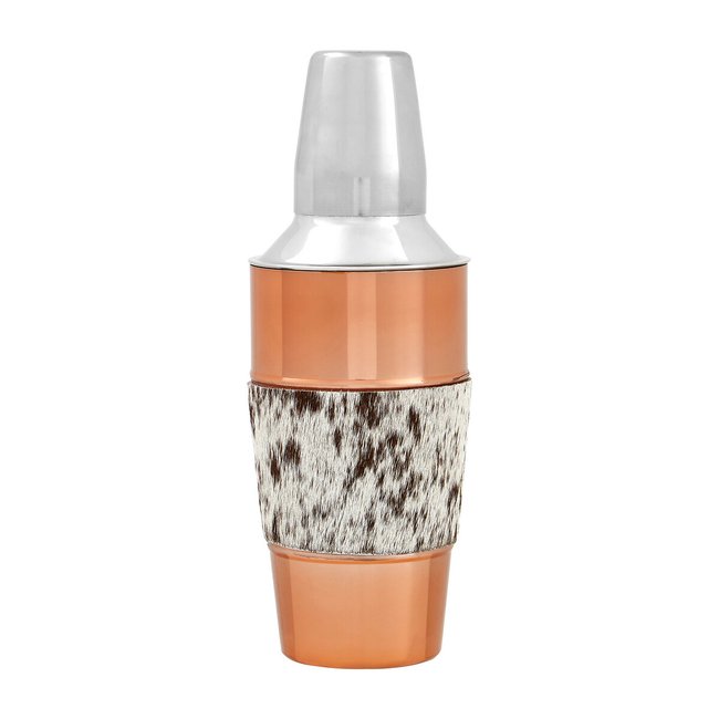 Cocktail Shaker in Cowhide & Copper, copper, SO'HOME