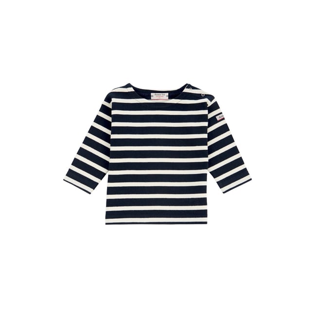 Marinière en coton équitable ERWANN BABY rich navy/nature <span itemprop=