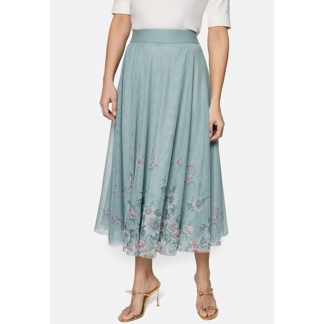 Tüllrock à l'imprimé floral patch blue/pink <span itemprop=