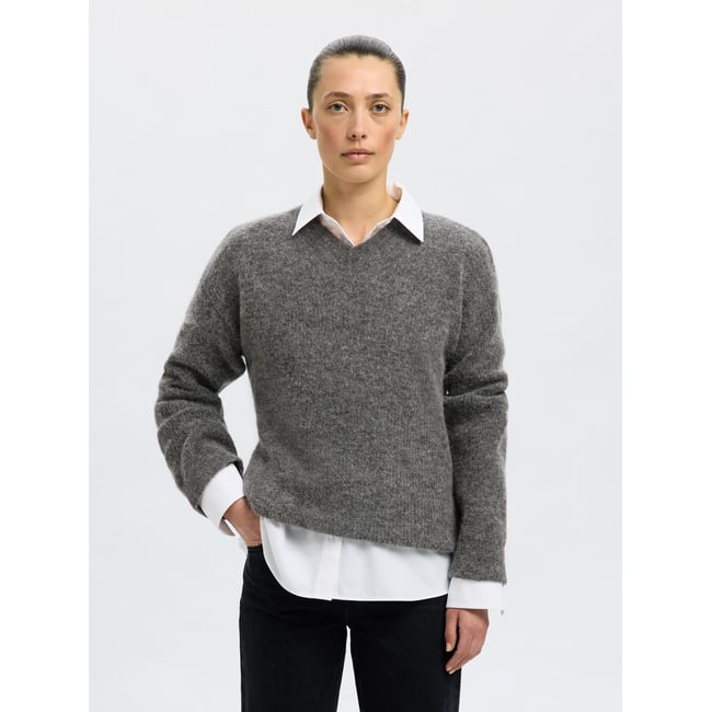 Pull En Maille medium grey melange <span itemprop=