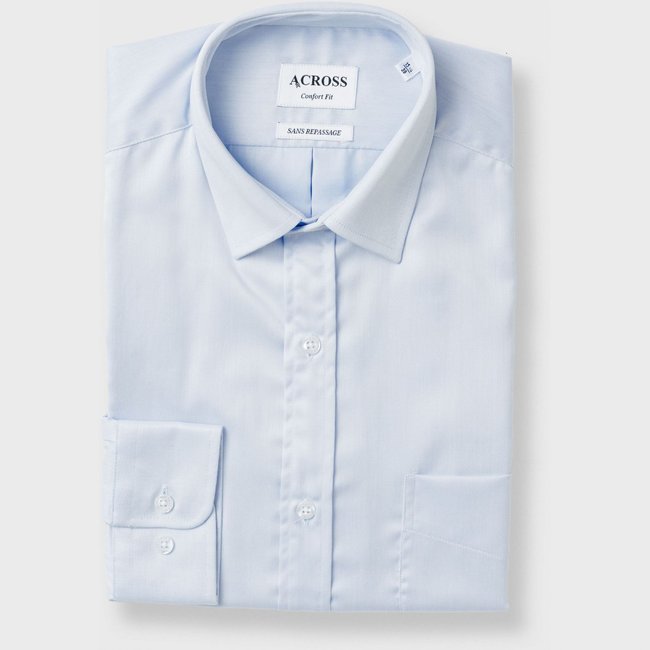 Chemise Confort fit sans repassage en twill de coton - ACROSS