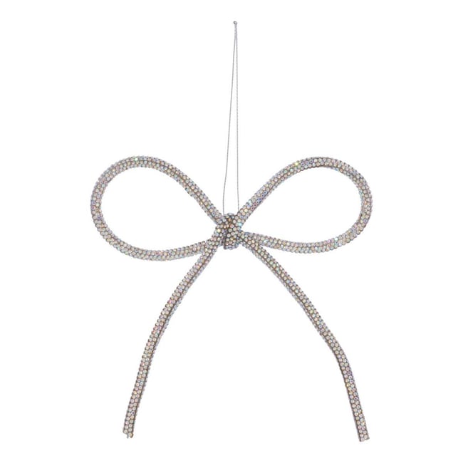 SDN METAL NOEUD STRASS 14CM Couleur argent <span itemprop=