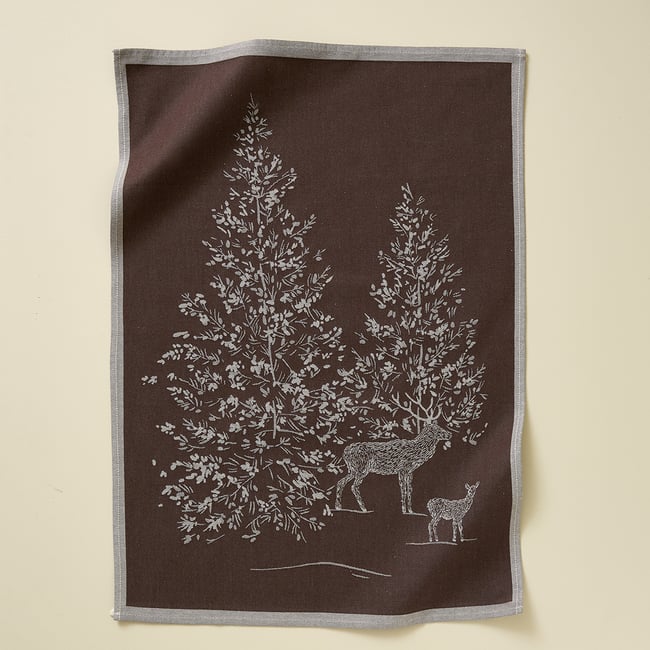 Torchon jacquard Trésor des forêts ma - SYLVIE THIRIEZ
