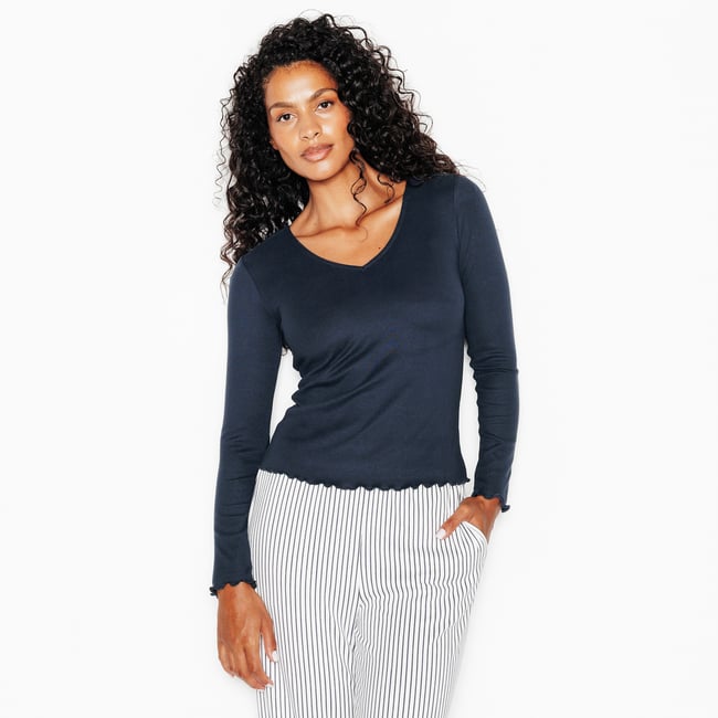 Tee-shirt manches longues JOLISA bleu <span itemprop=