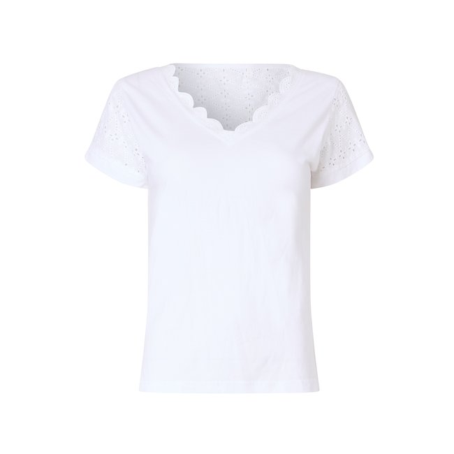 T-shirt à encolure en V avec insert brodé - JOE BROWNS