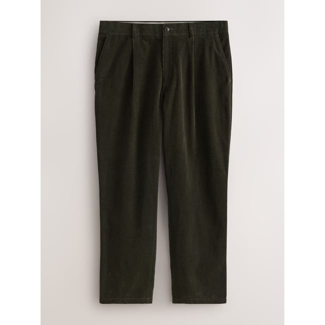 Pantalon de costume en velours côtelé vert <span itemprop=