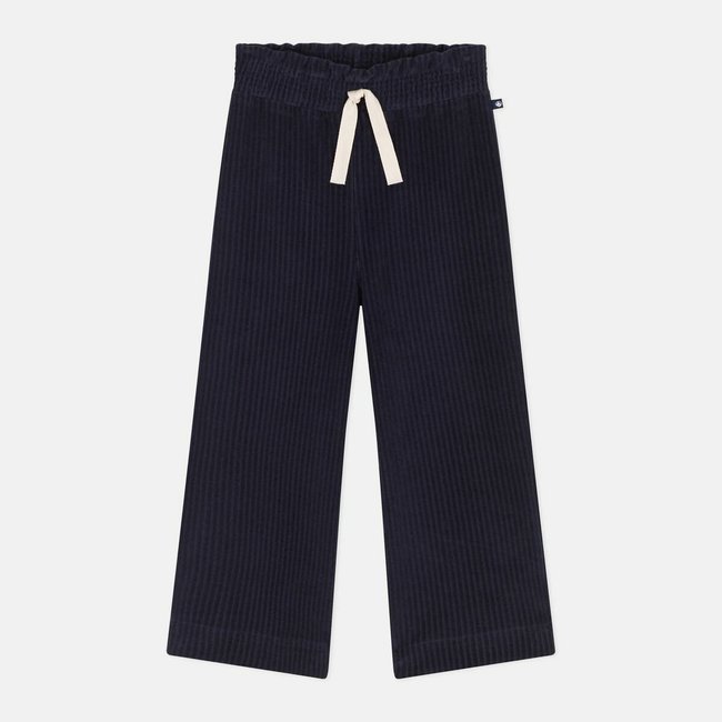 Pantaloni larghi velluto blu marino PETIT BATEAU