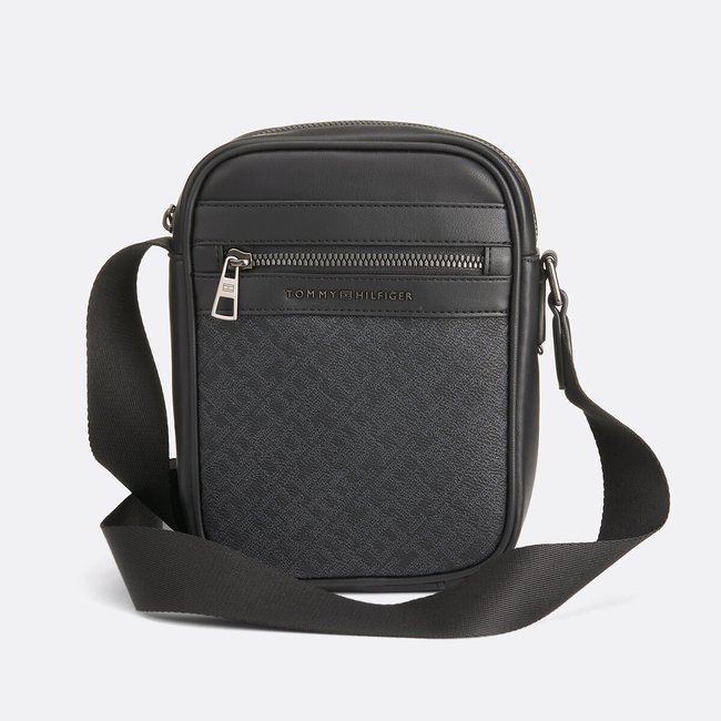 Borsa a tracolla mini reporter Monogram nero TOMMY HILFIGER