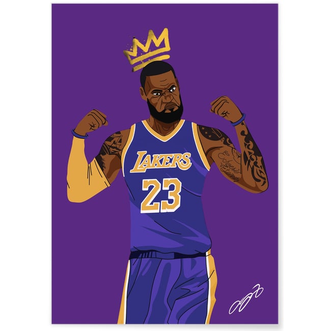 Affiche LeBron James - King James Couleur blanc <span itemprop=