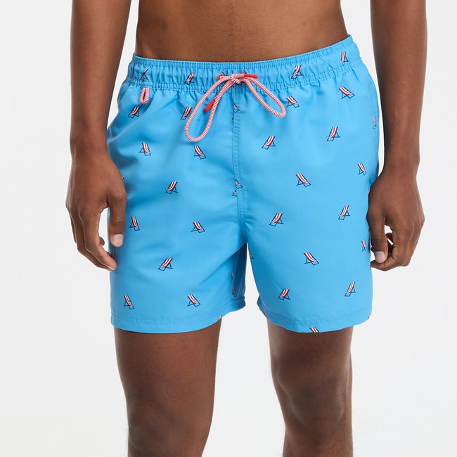 Short de bain imprimé transat bleu <span itemprop=